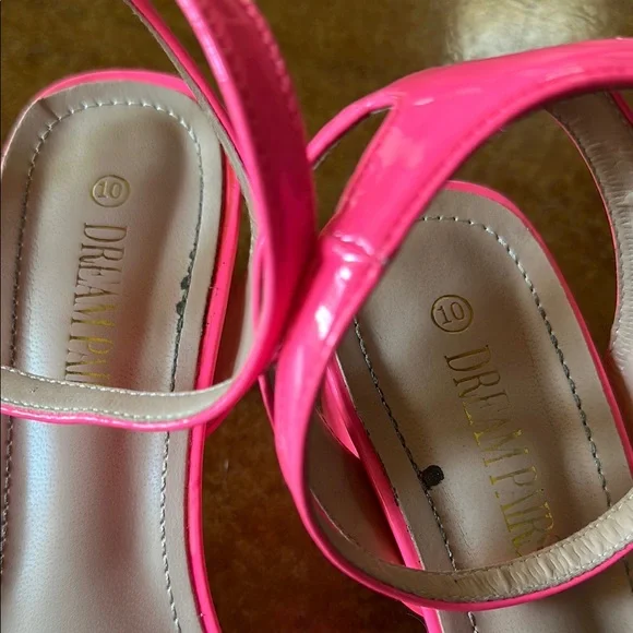 Hot Pink Heeled Sandals - Picture 2 of 9